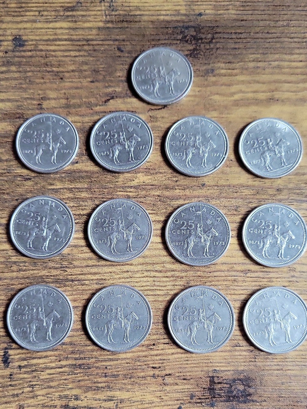 Vintage 1973 Canadian 25 Cent Commerative Coins - 13 Pieces - Silver Tones